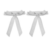 PATIKIL Satin Sash Belt Scarf, 2 Pcs 2" Wedding Party Bridal Blank Satin Waist Belts Prom for Graduation Birthday Decoration DIY Accessory Homecoming, Silver