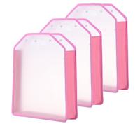 PATIKIL Scrapbook Paper Storage Organizer, 3Pcs Inclined Scrapbook Organizer for 12x12" Sheet Paper Vinyl Storage with Handle for Scrapbook File Vinyl Paper Card Stock, Pink