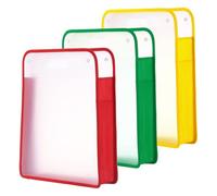 PATIKIL Scrapbook Paper Storage Organizer, 3Pcs Rectangular Scrapbook Organizer for 12x12" Sheet Paper Vinyl Storage with Handle for Scrapbook File Vinyl Paper Card Stock, Yellow/Red/Green