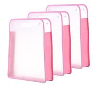 PATIKIL Scrapbook Paper Storage Organizer, 3Pcs Rectangular Scrapbook Organizer for 12x12" Sheet Paper Vinyl Storage with Handle for Scrapbook File Vinyl Paper Card Stock, Pink