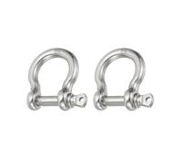 PATIKIL Screw Pin Shackle 4.7mm 3/16" 352lb, 2Pcs 316 Stainless Steel Forged Bow Shackle Marine Grade for Chains Wire Rope Outdoor, Silver