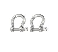 PATIKIL Screw Pin Shackle 4mm 5/32" 220lb, 2Pcs 304 Stainless Steel Forged Bow Shackle Marine Grade for Chains Wire Rope Outdoor, Silver
