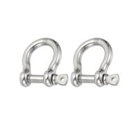 PATIKIL Screw Pin Shackle 5.7mm 1/4" 485lb, 2Pcs 316 Stainless Steel Forged Bow Shackle Marine Grade for Chains Wire Rope Outdoor, Silver