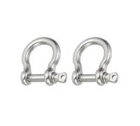 PATIKIL Screw Pin Shackle 5mm 3/16" 353lb, 2Pcs 304 Stainless Steel Forged Bow Shackle Marine Grade for Chains Wire Rope Outdoor, Silver