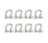 PATIKIL Screw Pin Shackle 5mm 3/16" 353lb, 8Pcs 304 Stainless Steel Forged Bow Shackle Marine Grade for Chains Wire Rope Outdoor, Silver