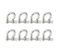 PATIKIL Screw Pin Shackle 6mm 1/4" 485lb, 8Pcs 304 Stainless Steel Forged Bow Shackle Marine Grade for Chains Wire Rope Outdoor, Silver