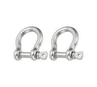 PATIKIL Screw Pin Shackle 7.6mm 5/16" 881lb, 2Pcs 316 Stainless Steel Forged Bow Shackle Marine Grade for Chains Wire Rope Outdoor, Silver