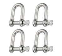 PATIKIL Screw Pin Shackle 8mm 5/16" 660lb, 4Pcs 316 Stainless Steel Forged D Shackle Marine Grade for Chains Wire Rope Outdoor, Silver