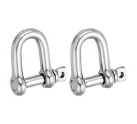 PATIKIL Screw Pin Shackle M14 9/16" 2425lbs, 2 Pack 304 Stainless Steel D Ring Shackle for Chains Wire Rope Outdoor, Silver