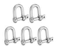 PATIKIL Screw Pin Shackle M14 9/16" 2425lbs, 5 Pack 304 Stainless Steel D Ring Shackle for Chains Wire Rope Outdoor, Silver