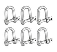 PATIKIL Screw Pin Shackle M14 9/16" 2425lbs, 6 Pack 304 Stainless Steel D Ring Shackle for Chains Wire Rope Outdoor, Silver