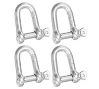 PATIKIL Screw Pin Shackle M6 1/4" 485lbs, 4 Pack 316 Stainless Steel D Ring Shackle for Chains Wire Rope Outdoor, Silver