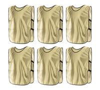 PATIKIL Scrimmage Vest, 6 Pack Soccer Pennies Soccer Jersey Training Vests Team Sports Pinnies Youth Football Practice Jerseys Fits Height 170cm to 200cm, Gold