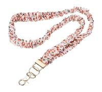 PATIKIL Scrunchie Lanyard Teacher 1 Pack Orange Gold | Stretchy Lanyards,for Teachers Cute Lanyards,ID Badge Holder,with Clips,for Women Keychain Card Holder
