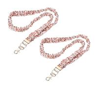 PATIKIL Scrunchie Lanyard Teacher 2 Pack Orange Gold | Stretchy Lanyards for Teachers Cute Lanyards ID Badge Holder with Clips for Women Keychain Card Holder