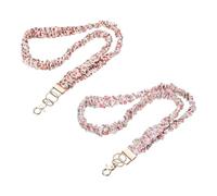 PATIKIL Scrunchie Lanyard Teacher 2 Pack Pink Flower/Orange | Stretchy Lanyards for Teachers Cute Lanyards ID Badge Holder with Clips for Women Keychain Card Holder