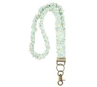 PATIKIL Scrunchie Lanyard Teacher,Stretchy Lanyards,Blue Floral | Stretchy for Teachers,Cute Retractable Neck Scrunchie Keychain ID Badge Holder with Clips for Women Keys Gift Cards