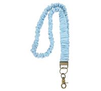 PATIKIL Scrunchie Lanyard Teacher,Stretchy Lanyards,Blue Striped | Stretchy for Teachers,Cute Retractable Neck Scrunchie Keychain ID Badge Holder with Clips for Women Keys Gift Cards
