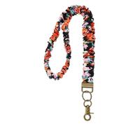PATIKIL Scrunchie Lanyard Teacher, Stretchy Lanyards for Teachers, Cute Retractable Neck Scrunchie Keychain ID Badge Holder with Clips for Women Keys Gift Cards, Multicolor Floral