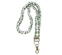 PATIKIL Scrunchie Lanyard Teacher, Stretchy Lanyards for Teachers, Cute Retractable Neck Scrunchie Keychain ID Badge Holder with Clips for Women Keys Gift Cards, Green-White Plaid