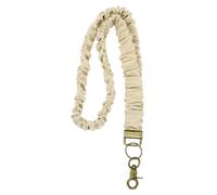PATIKIL Scrunchie Lanyard Teacher, Stretchy Lanyards for Teachers, Cute Retractable Neck Scrunchie Keychain ID Badge Holder with Clips for Women Keys Gift Cards, Khaki