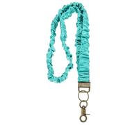 PATIKIL Scrunchie Lanyard Teacher, Stretchy Lanyards for Teachers, Cute Retractable Neck Scrunchie Keychain ID Badge Holder with Clips for Women Keys Gift Cards, Green