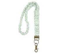PATIKIL Scrunchie Lanyard Teacher, Stretchy Lanyards for Teachers, Cute Retractable Neck Scrunchie Keychain ID Badge Holder with Clips for Women Keys Gift Cards, Light Green-White Plaid