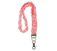 PATIKIL Scrunchie Lanyard Teacher,Stretchy Lanyards,White-Yellow-Orange | Stretchy for Teachers,Cute Retractable Neck Scrunchie Keychain ID Badge Holder with Clips for Women Keys Gift Cards