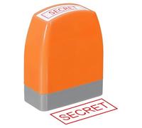 PATIKIL Secret Notice Stamp Self Inking, Red Ink Office Stamps Pre Inked Message Refillable Business Stamper, Orange