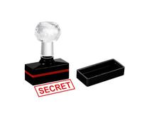 PATIKIL Secret Stamp Self Inking, Red Ink Office Stamps Pre Inked Message Stamp Refillable Business Stamp, Black