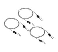 PATIKIL Security Cable 2.5mm x 1m/3.3ft, 3 Pack Coated Luggage Lock Wire Rope with Double Loop, Clear