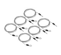 PATIKIL Security Cable 2.5mm x 2m/6.5ft, 6 Pack Coated Luggage Lock Wire Rope with Double Loop, Clear
