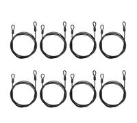 PATIKIL Security Cable Lock 3mmx1.5m, Black 8 Pcs | 4.9ft 110lb Load Capacity Vinyl Coated Stainless Steel Flexible Wire Rope Safety Cable Luggage Lock with Double Loops