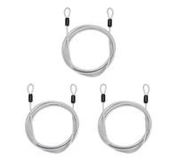 PATIKIL Security Cable Lock 3mmx2m, Clear 3 Pcs | 6.6ft 110lb Load Capacity Vinyl Coated Stainless Steel Flexible Wire Rope Safety Cable Luggage Lock with Double Loops