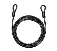 PATIKIL Security Cable Lock 4mmx2.5m, Black | 8.2ft 70lb Load Capacity Vinyl Coated Stainless Steel Flexible Wire Rope Safety Cable Luggage Lock with Double Loops