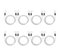 PATIKIL Security Cable Lock 4mmx2m, Clear 8 Pcs | 6.6ft 70lb Load Capacity Vinyl Coated Stainless Steel Flexible Wire Rope Safety Cable Luggage Lock with Double Loops