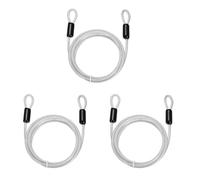 PATIKIL Security Cable Lock 5mmx1.5m, Clear 3 Pcs | 4.9ft 132lb Load Capacity Vinyl Coated Stainless Steel Flexible Wire Rope Safety Cable Luggage Lock with Double Loops