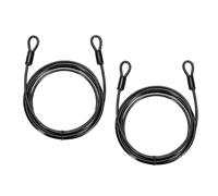 PATIKIL Security Cable Lock 5mmx2.5m, Black 2 Pcs | 8.2ft 132lb Load Capacity Vinyl Coated Stainless Steel Flexible Wire Rope Safety Cable Luggage Lock with Double Loops