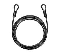 PATIKIL Security Cable Lock 5mmx2.5m, Black | 8.2ft 132lb Load Capacity Vinyl Coated Stainless Steel Flexible Wire Rope Safety Cable Luggage Lock with Double Loops