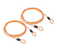 PATIKIL Security Steel Cable 2.5mm x 1.5m/4.92ft Coated Luggage Lock Wire Rope with Double Loop Orange 2 Pack