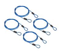 PATIKIL Security Steel Cable 2.5mm x 1m/3.28ft Coated Luggage Lock Wire Rope with Double Loop Blue 4 Pack