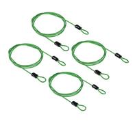 PATIKIL Security Steel Cable 2.5mm x 1m/3.28ft Coated Luggage Lock Wire Rope with Double Loop Green 4 Pack