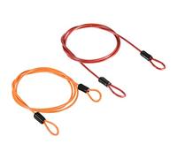 PATIKIL Security Steel Cable 2.5mm x 1m/3.28ft Coated Luggage Lock Wire Rope with Double Loop Orange, Red 2 Pack