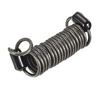PATIKIL Security Steel Cable 2.5mm x 1m/3.28ft Coated Spring Luggage Lock Wire Rope with Double Loop Black