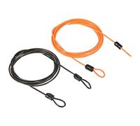 PATIKIL Security Steel Cable 2.5mm x 2m/6.56ft Coated Luggage Lock Wire Rope with Double Loop Black, Orange 2 Pack