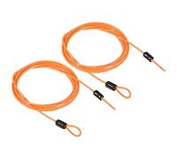 PATIKIL Security Steel Cable 2.5mm x 2m/6.56ft Coated Luggage Lock Wire Rope with Double Loop Orange 2 Pack