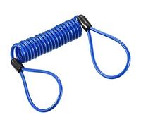 PATIKIL Security Steel Cable 3.5mm x 1.5m/4.92ft Coated Spring Luggage Lock Wire Rope with Double Loop Blue