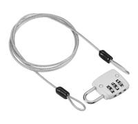 PATIKIL Security Steel Cable with 3 Digit Combination Lock, 3.3Ft/1M Coated Safety Wire Rope Double Loop Padlock for Outdoor Travel Luggage, Silver