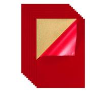 PATIKIL Self Adhesive Felt 8.3" x 11.8", 40Pcs A4 Size Soft Velvet Fabric Liners Peel and Stick Felt Sheets for DIY Art Crafts Drawer Box Felt Liner, Red