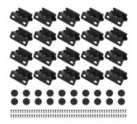 PATIKIL Self-Closing Cabinet Hinges Semi-Overlay 1/2 Inch, 20 Pcs Semi Concealed Flush Face Mount Cabinet Hinge with Screws for Kitchen Bathroom Furniture Cabinet Door, Black